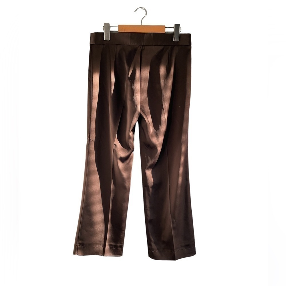 BCBGMaxAzria chocolate brown crop satin pants size 6 - Picture 3 of 11